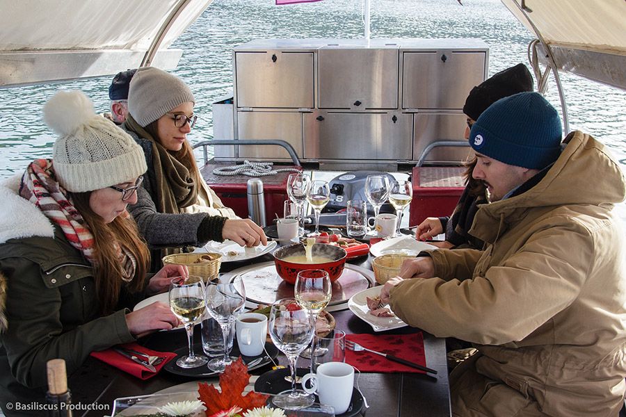 Reisebericht Schweiz Käsefondue im Boot