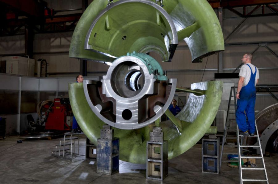 Industriemontage von Gasturbinen