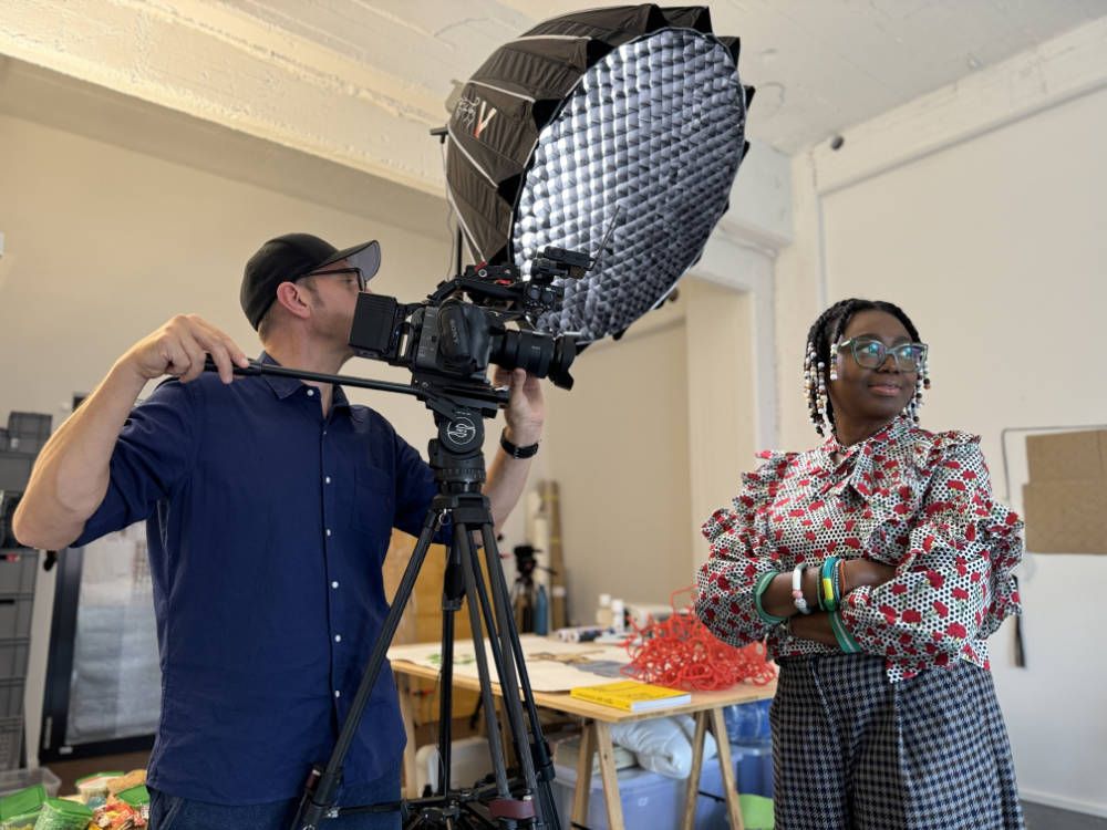 Dreharbeiten mit Ngozi Ajah Schommers in Bremen