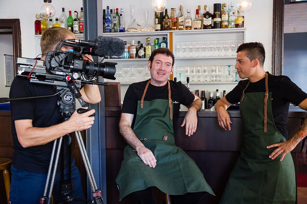 tv report Ager Uriguen and Giovanni Gonzalez Miranda from Restaurant Txokoa