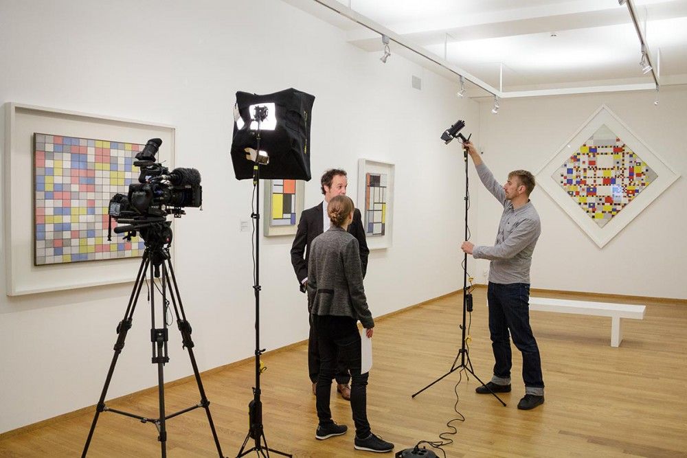 Vorbereitungen zum Video-Interview im Gemeentemuseeum von Den Haag
